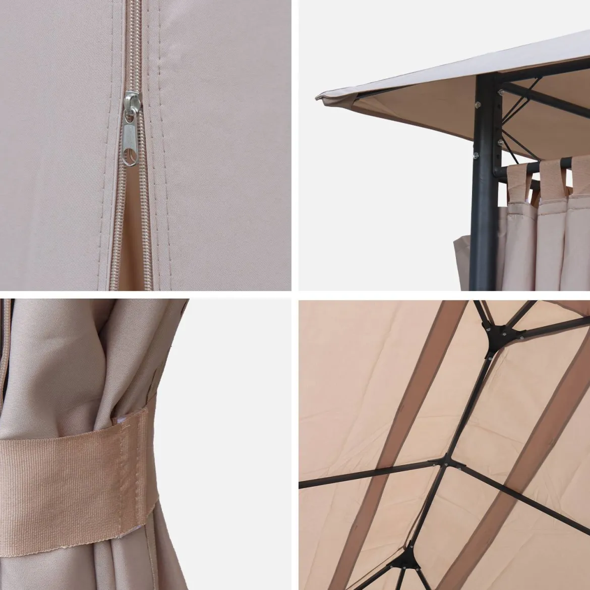 Gazebo da giardino per eventi in alluminio con tende scorrevoli, 3x4m