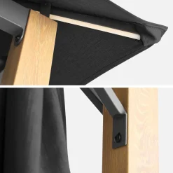 Gazebo da giardino 3x3m in alluminio effetto legno con tende e LED