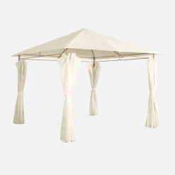 Gazebo da giardino 3x3m struttura in alluminio con tende scorrevoli