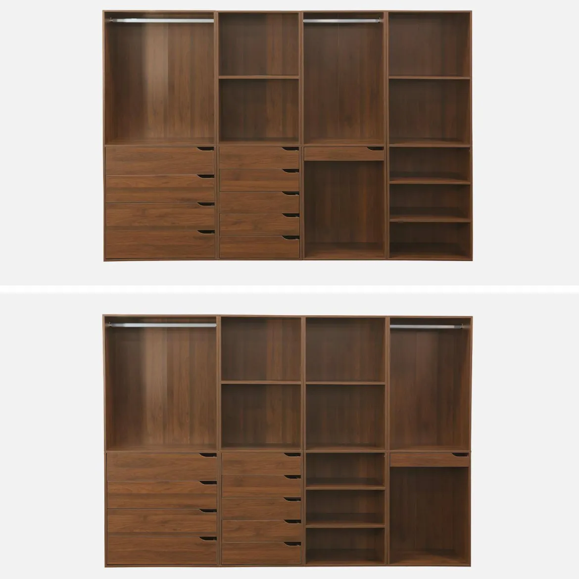 Kit armadio modulare decorazione legno 4 elementi