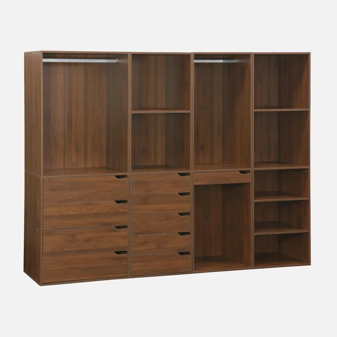 Kit armadio modulare decorazione legno 4 elementi