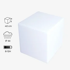 Lampada a cubo LED colore bianco con batteria ricaricabile