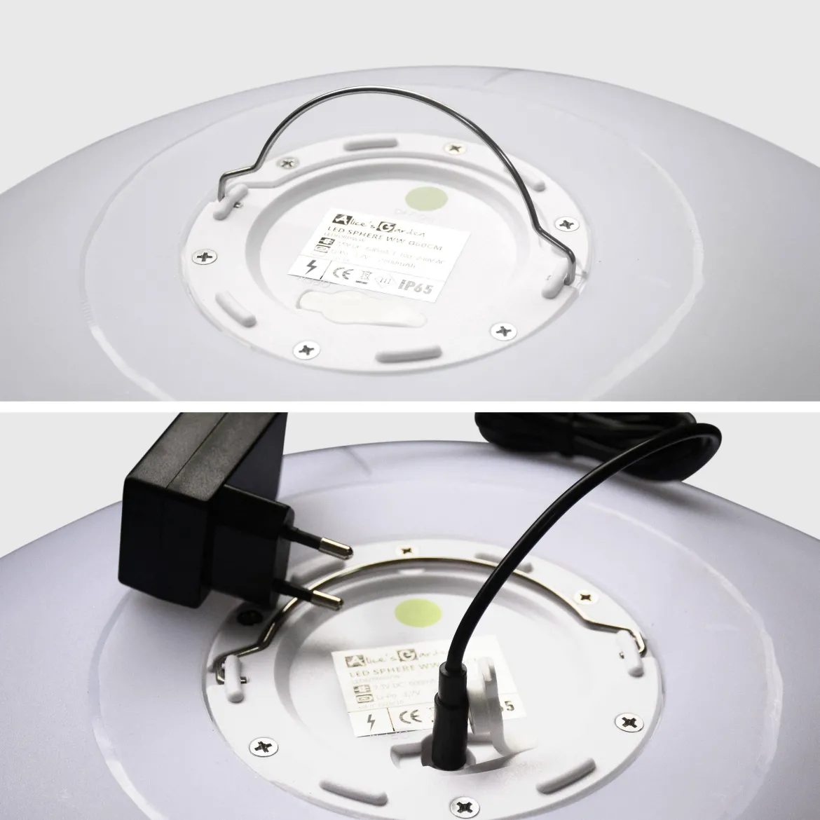 Lampada a sfera LED luce bianca con batteria ricaricabile