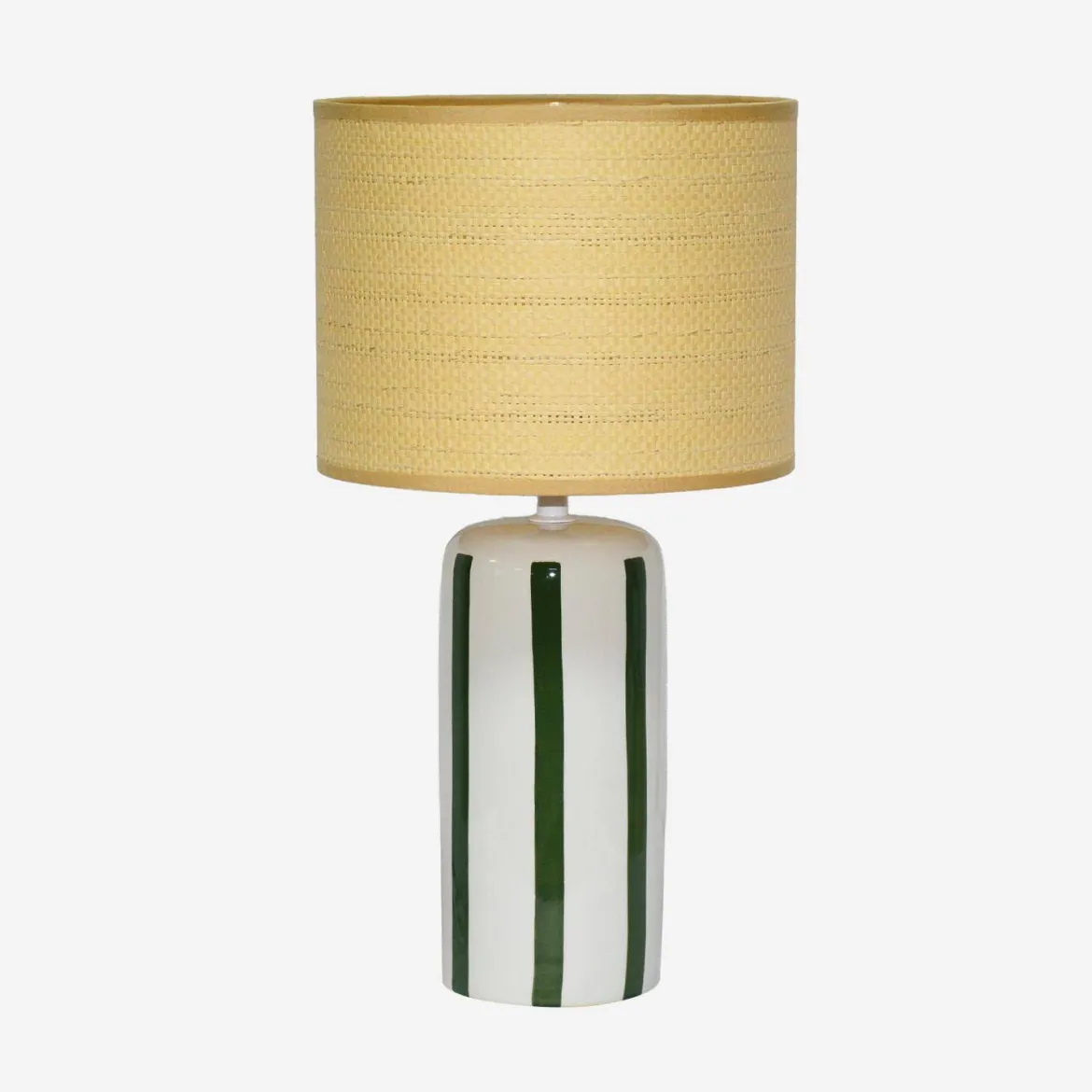 Lampada da tavolo in ceramica per interni con effetto rattan, 44cm