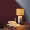 Lampada da tavolo in ceramica per interni con effetto rattan, 41cm