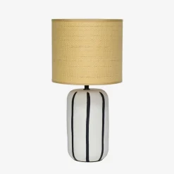 Lampada da tavolo in ceramica per interni con effetto rattan, 41cm