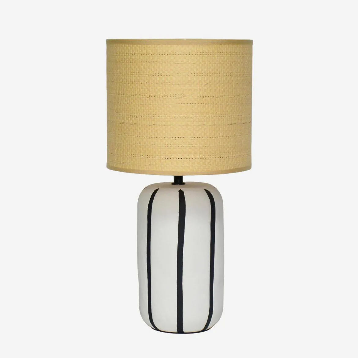 Lampada da tavolo in ceramica per interni con effetto rattan, 41cm