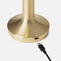Lampada da tavolo interna LED metallo dorato, 9cm