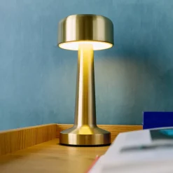 Lampada da tavolo interna LED metallo dorato, 9cm