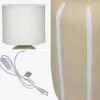 Lampada da tavolo interna in ceramica con paralume bouclé, 41cm