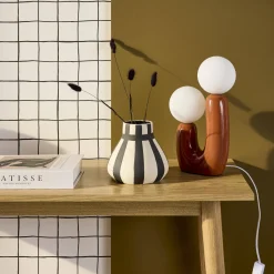 Lampada da tavolo organica ceramica e vetro, 31cm