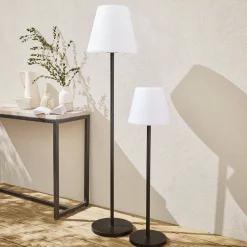 Lampada da terra colore bianco con batteria ricaricabile