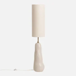 Lampada da terra per interno in ceramica e tessuto, Ø27cm
