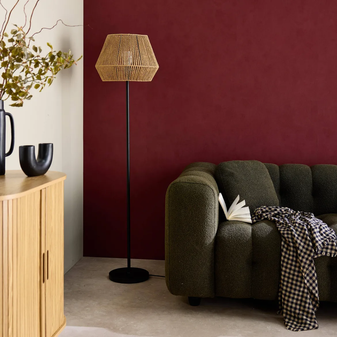 Lampada effetto rattan, 150cm