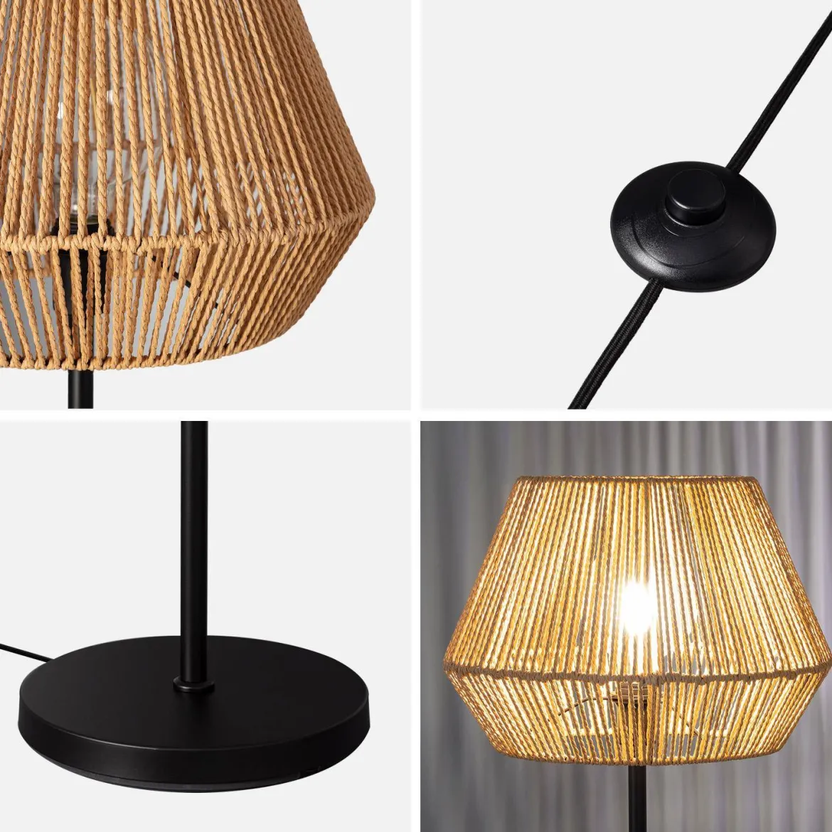 Lampada effetto rattan, 150cm