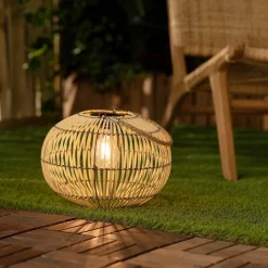 Lampada solare LED in rattan, 31.5cm