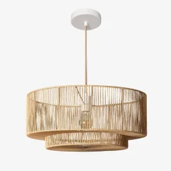 Lampada sospensione interna effetto rattan, 50cm