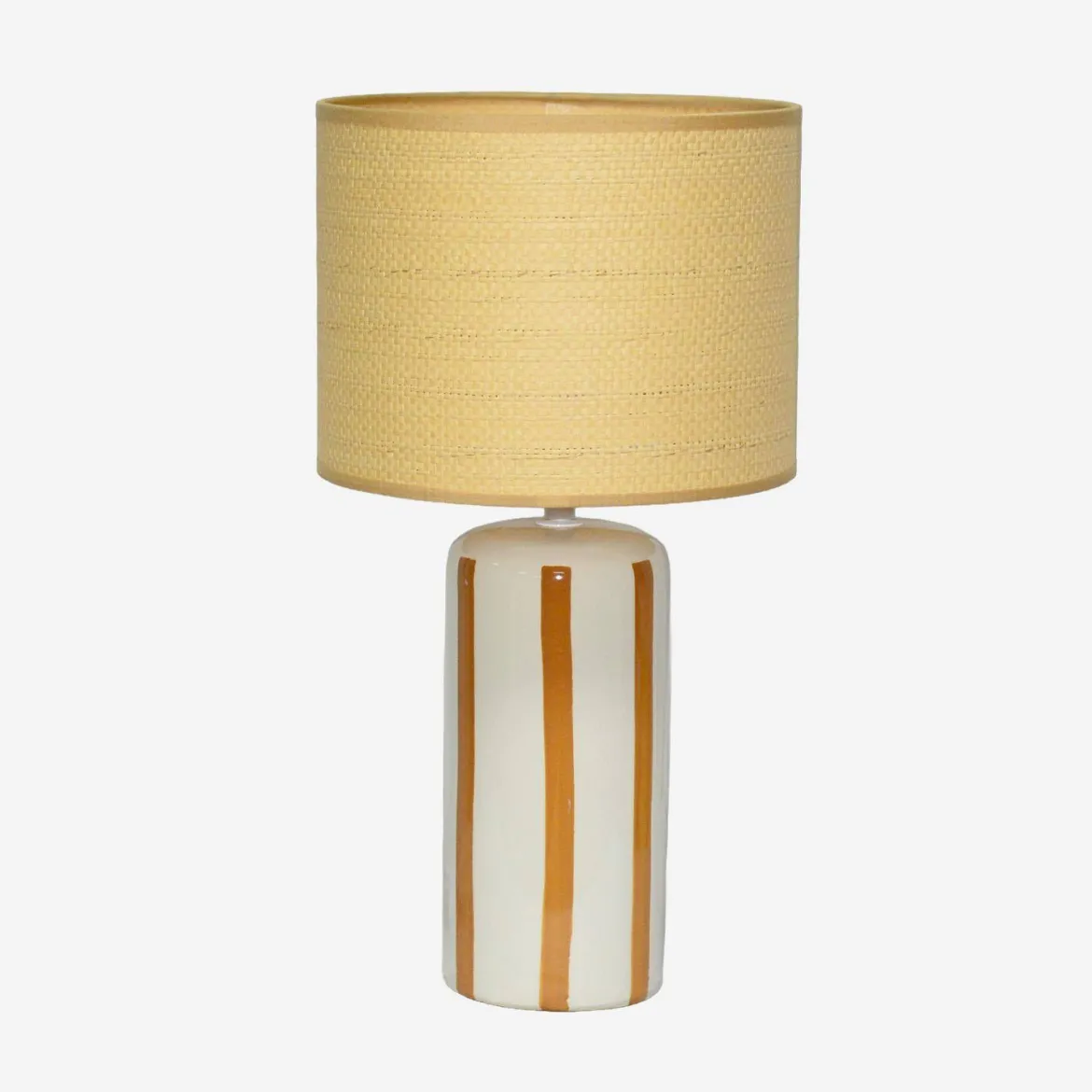 Lampada da tavolo in ceramica per interni con effetto rattan, 44cm