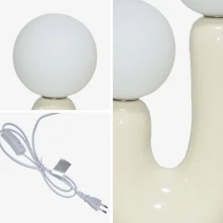 Lampada da tavolo organica ceramica e vetro, 31cm