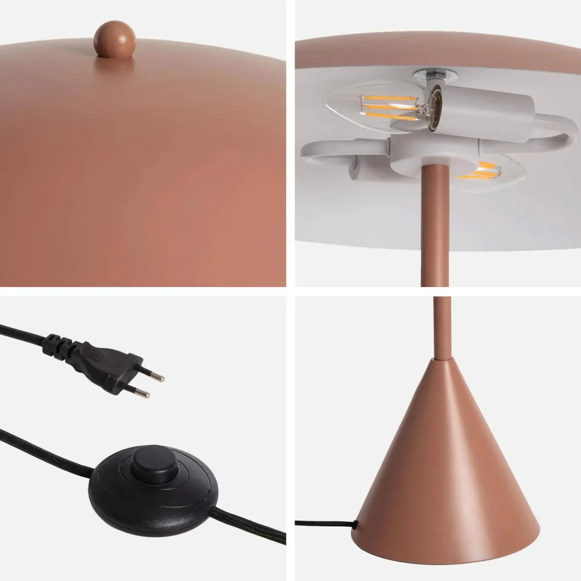 Lampada da terra per interni in metallo, Ø50cm