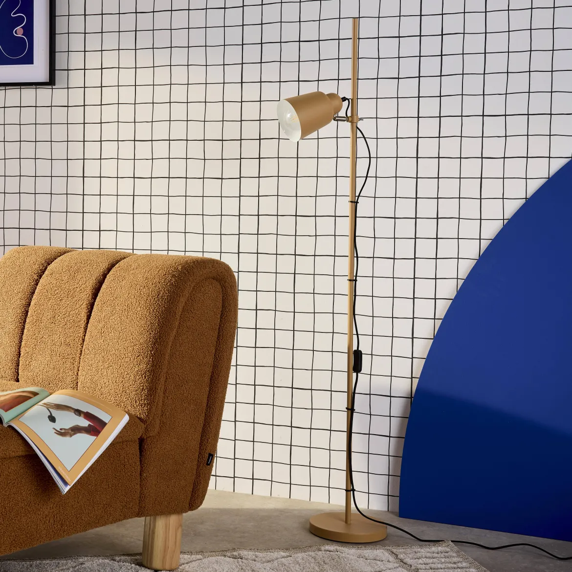 Lampada da terra per interni in metallo, 145cm