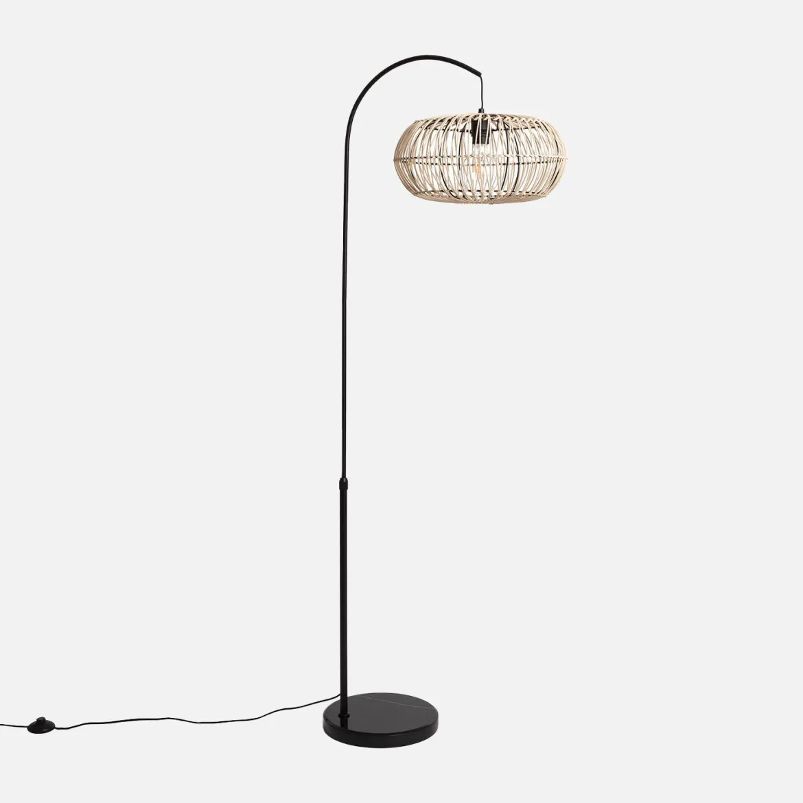 Lampadario interno rattan naturale H 170cm