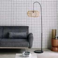 Lampadario interno rattan naturale H 170cm