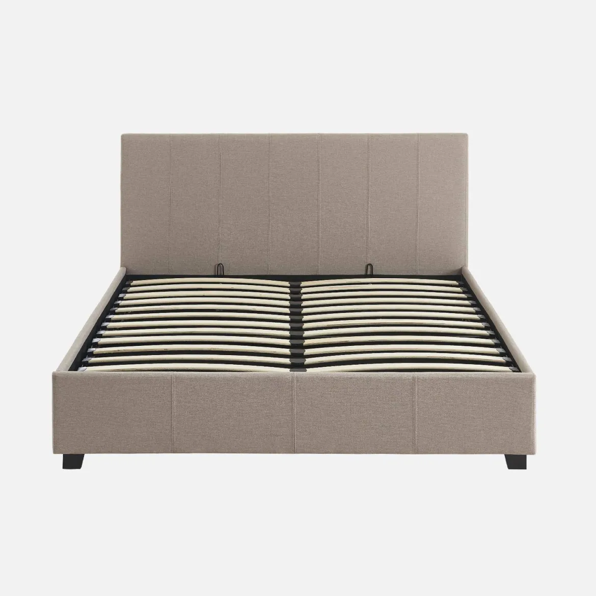 Letto a cassettone con rete a doghe e testiera, 140x190cm