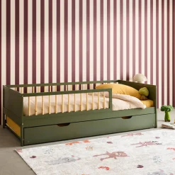 Letto a nido per bambini estraibile in pino naturale con rete a doghe e letto estraibile, 190cm