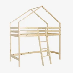 Letto a soppalco per bambini cabina 190cm in pino naturale