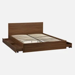 Letto con rete a doghe e testiera 160x200cm + 4 cassetti