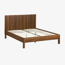 Letto con rete a doghe e testiera 140x190cm decorazione legno