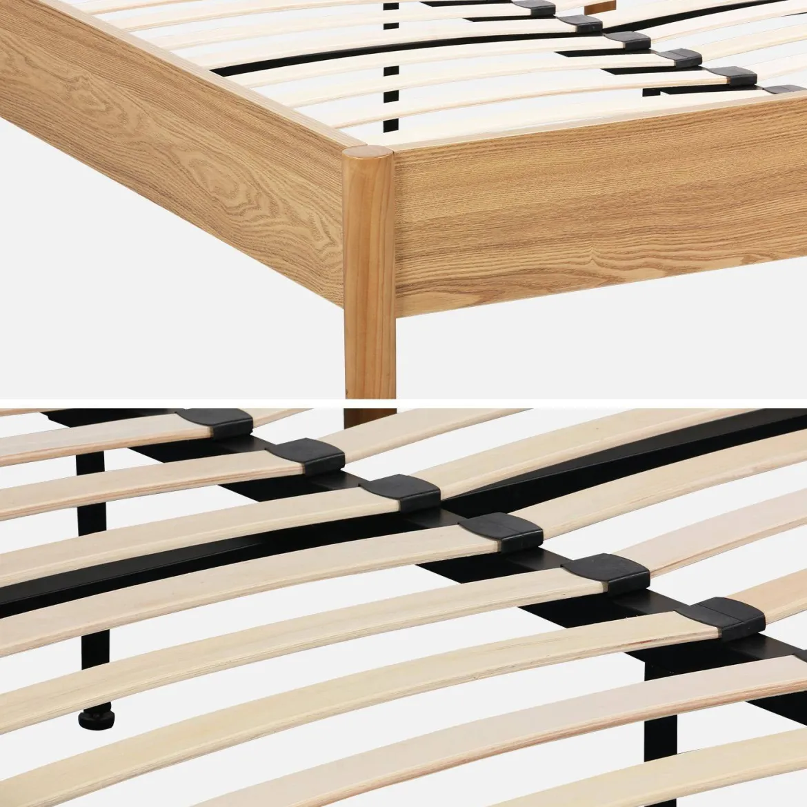 Letto con rete a doghe 160x200cm decorazione legno