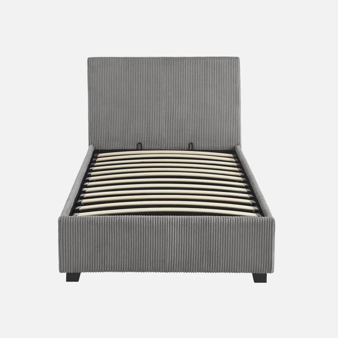 Letto con rete e testata pieghevoli 90x190cm, velluto a coste fini