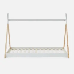 Letto tenda per bambini 190cm pino naturale, base inclusa