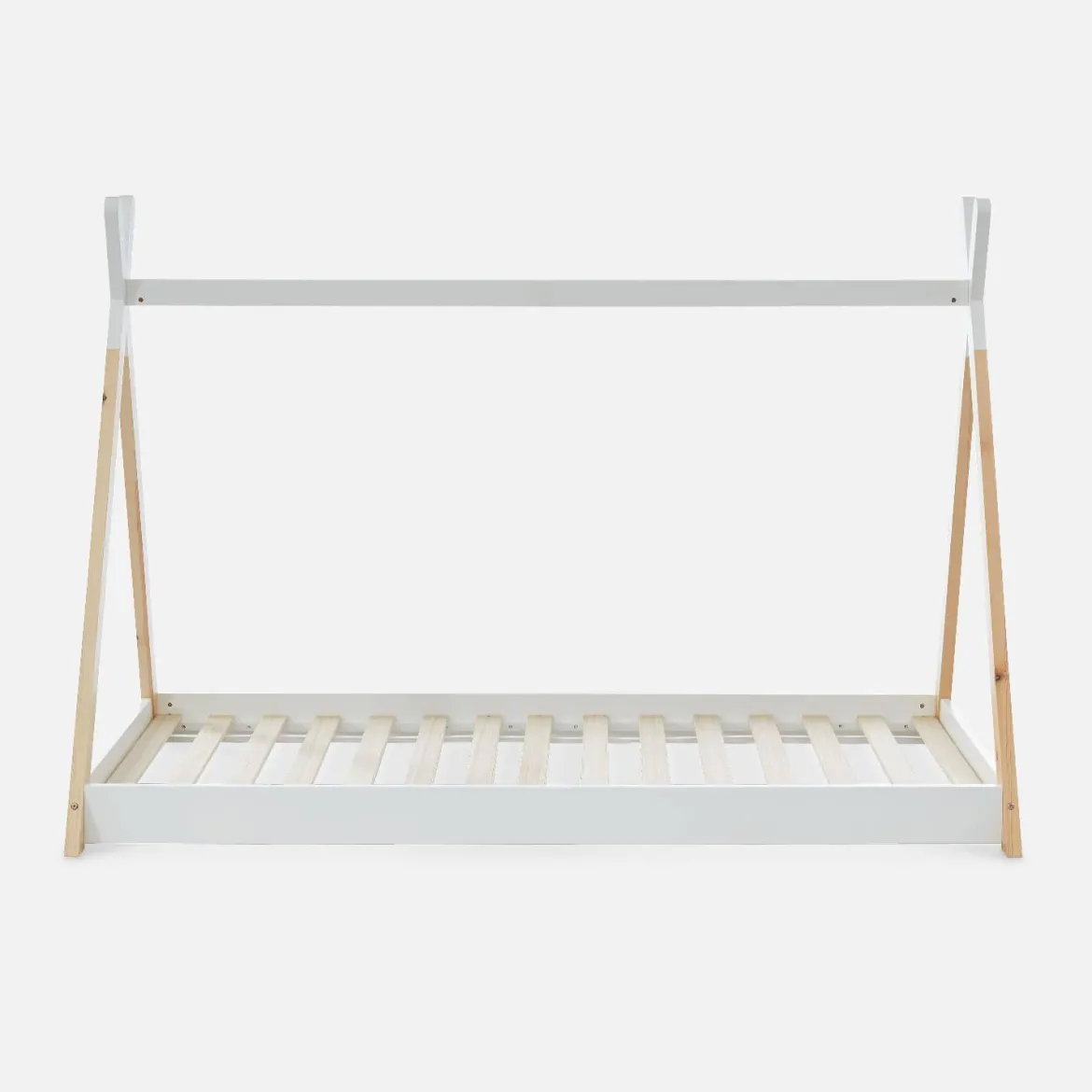 Letto tenda per bambini 190cm pino naturale, base inclusa