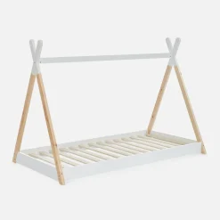 Letto tenda per bambini 190cm pino naturale, base inclusa
