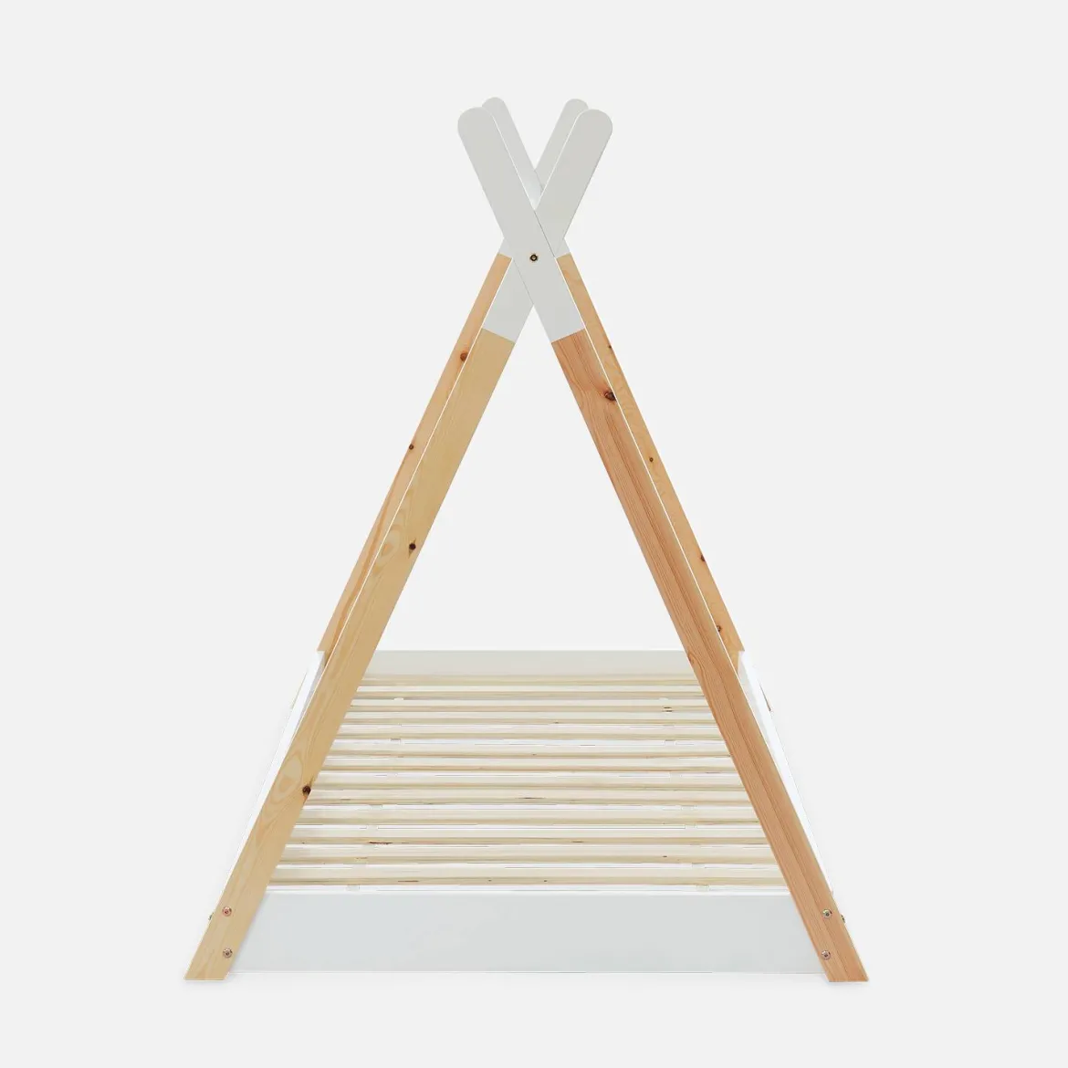 Letto tenda per bambini 190cm pino naturale, base inclusa