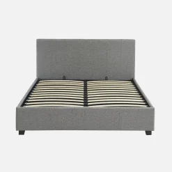 Letto a cassettone con rete a doghe e testiera, 140x190cm