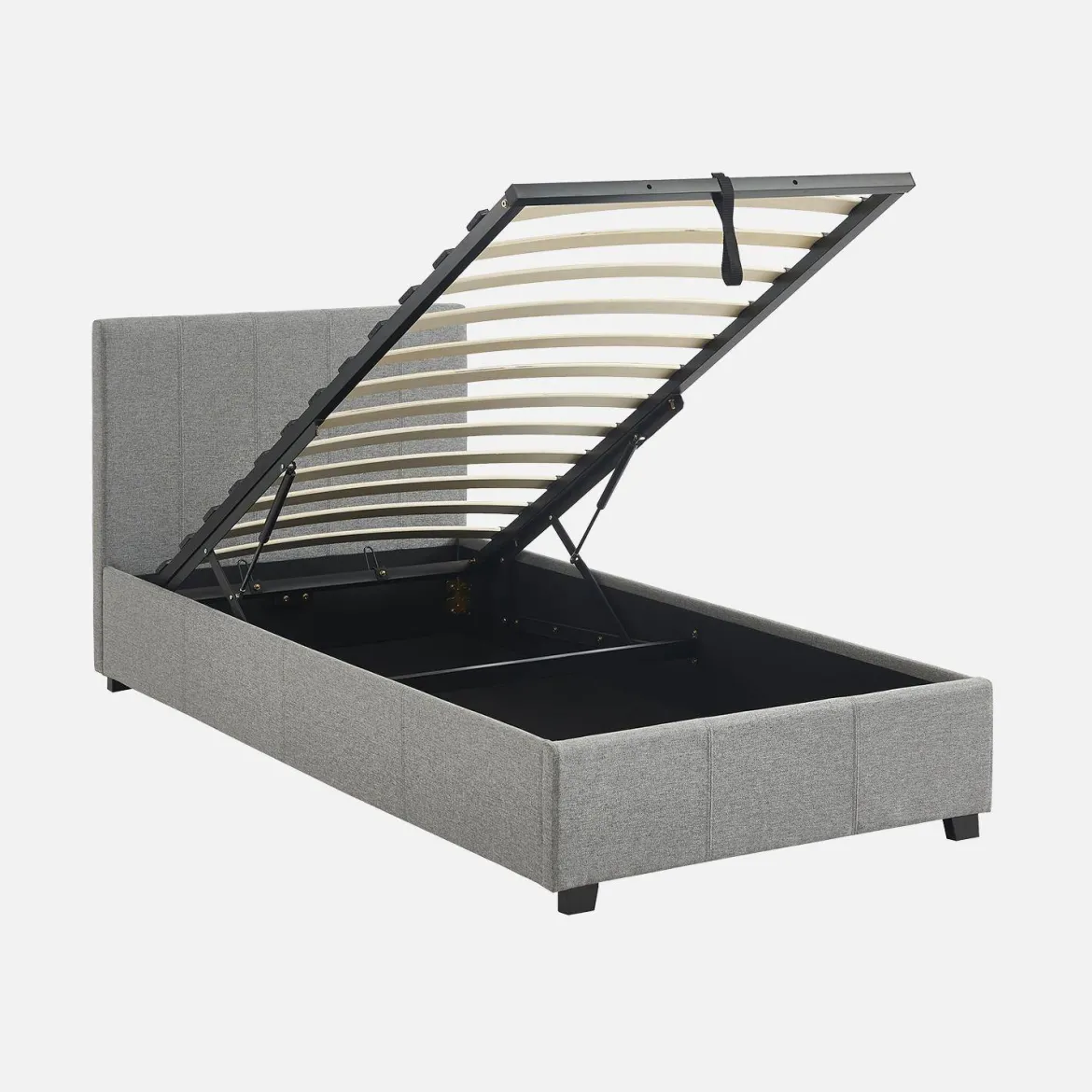 Letto a cassettone con rete a doghe 90x190cm, velluto a coste fini
