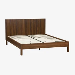 Letto con rete a doghe e testiera 160x200cm decorazione legno
