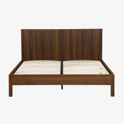 Letto con rete a doghe e testiera 160x200cm decorazione legno