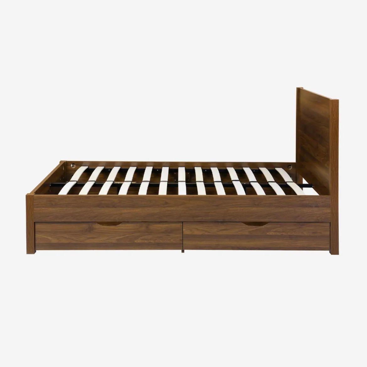 Letto con rete a doghe e testiera 140x190cm + 4 cassetti