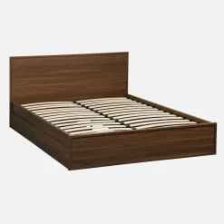 Letto con rete a doghe e testiera 140x190cm + 4 cassetti