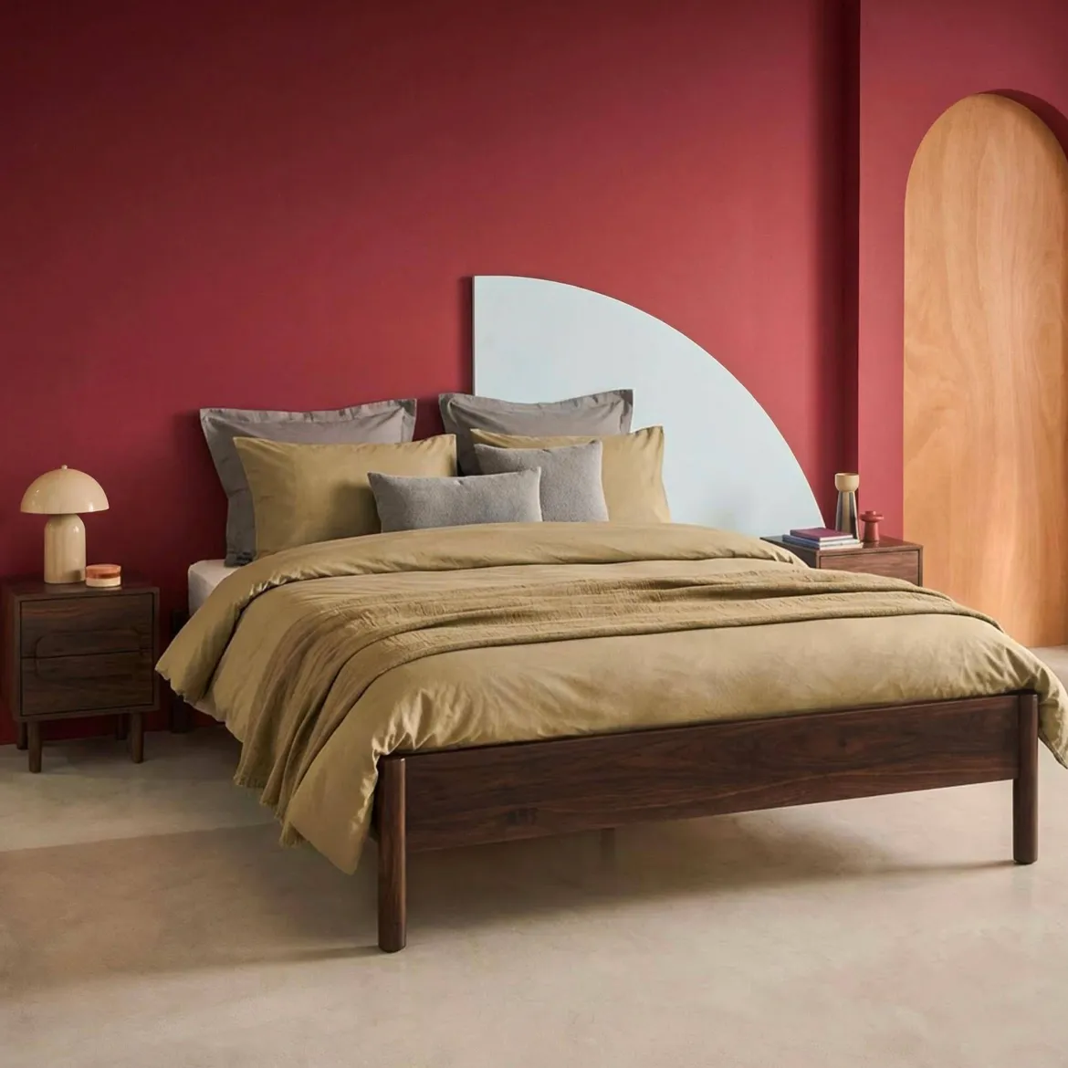 Letto con rete a doghe 160x200cm decorazione legno