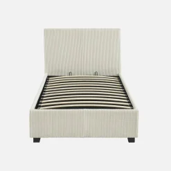 Letto con rete e testata pieghevoli 90x190cm, velluto a coste fini