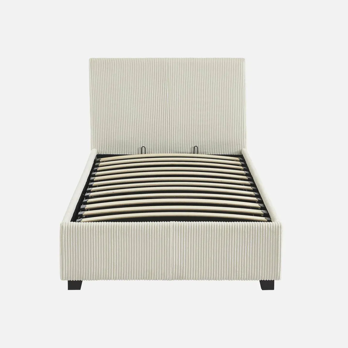Letto con rete e testata pieghevoli 90x190cm, velluto a coste fini