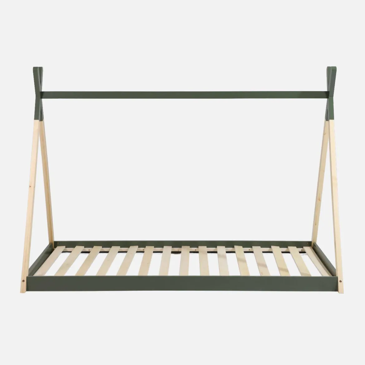 Letto tenda per bambini 190cm pino naturale, base inclusa