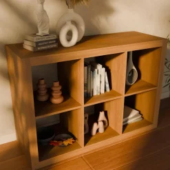 Libreria a 2 livelli con 6 scomparti
