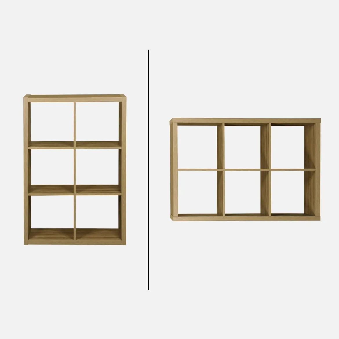 Libreria a 2 livelli con 6 scomparti